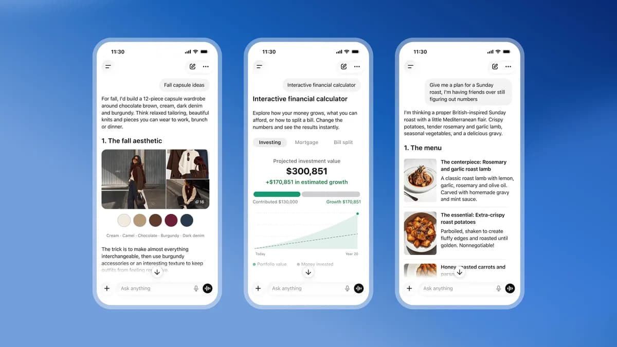 ChatGPT Intelligent UI: Charts, Buttons & GPT-6